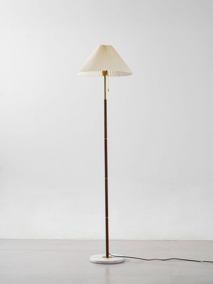 Vintage Pleated Floor Lamp with Adjustable Height & Soft Ambient Light