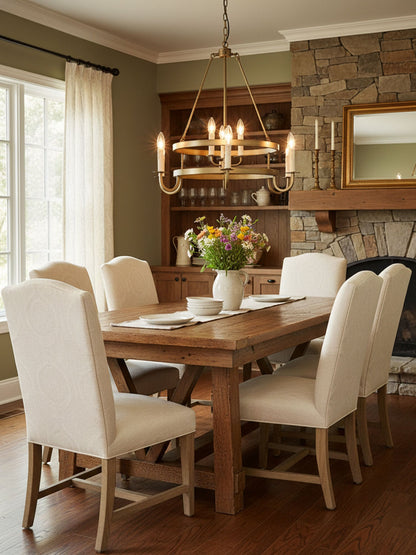 Vintage Voyager Chandelier - Elegant Lighting with Adjustable Height &