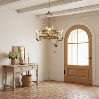 Vintage Voyager Chandelier - Elegant Lighting with Adjustable Height &