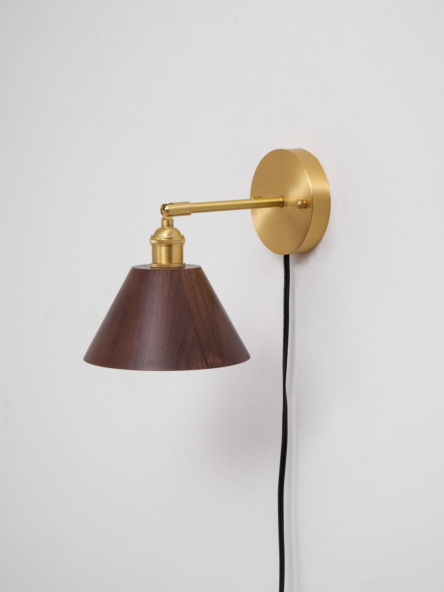 Vintage Wood Plug-in Wall Lamp with Adjustable Brightness & Easy Insta