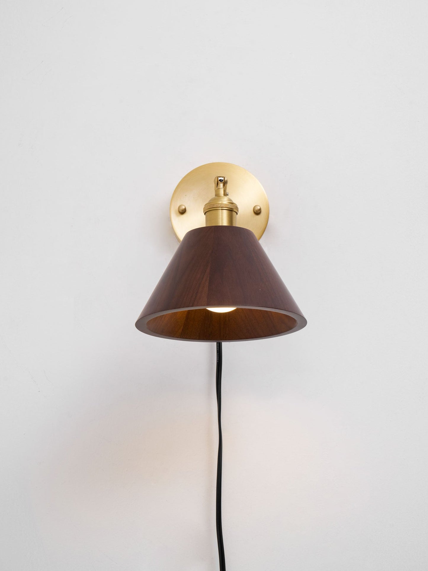 Vintage Wood Plug-in Wall Lamp with Adjustable Brightness & Easy Insta