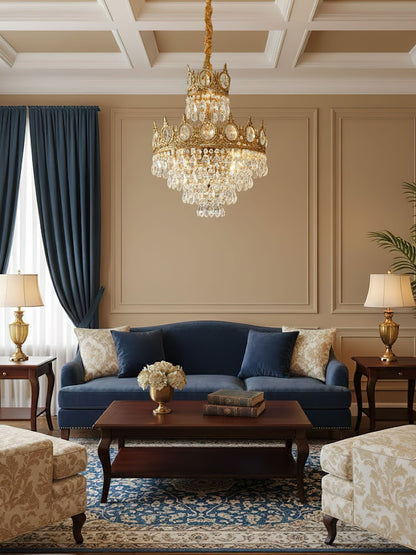 Elegant Vintage Crystal Chandelier - Dimmable, Easy Installation