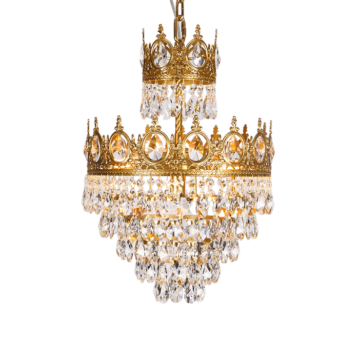 Elegant Vintage Crystal Chandelier - Dimmable, Easy Installation