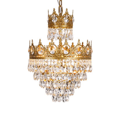 Elegant Vintage Crystal Chandelier - Dimmable, Easy Installation