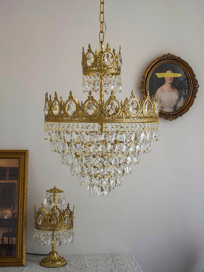 Elegant Vintage Crystal Chandelier - Dimmable, Easy Installation