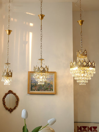 Elegant Vintage Crystal Chandelier - Dimmable, Easy Installation