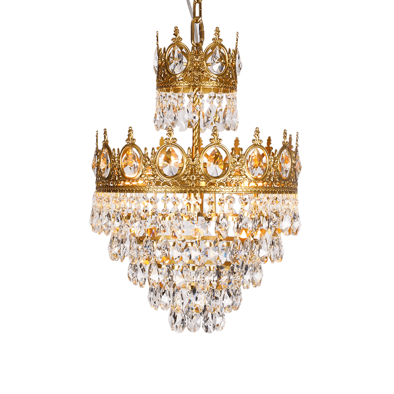 Elegant Vintage Crystal Chandelier - Dimmable, Easy Installation