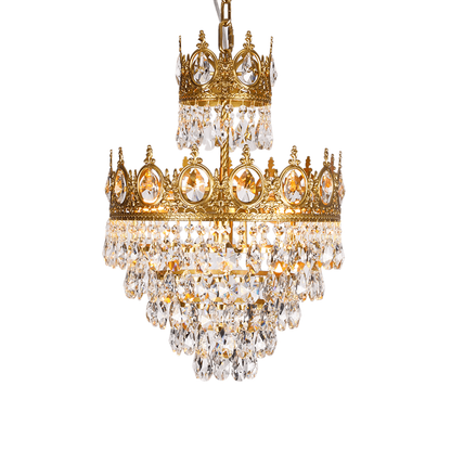 Elegant Vintage Crystal Chandelier - Dimmable, Easy Installation