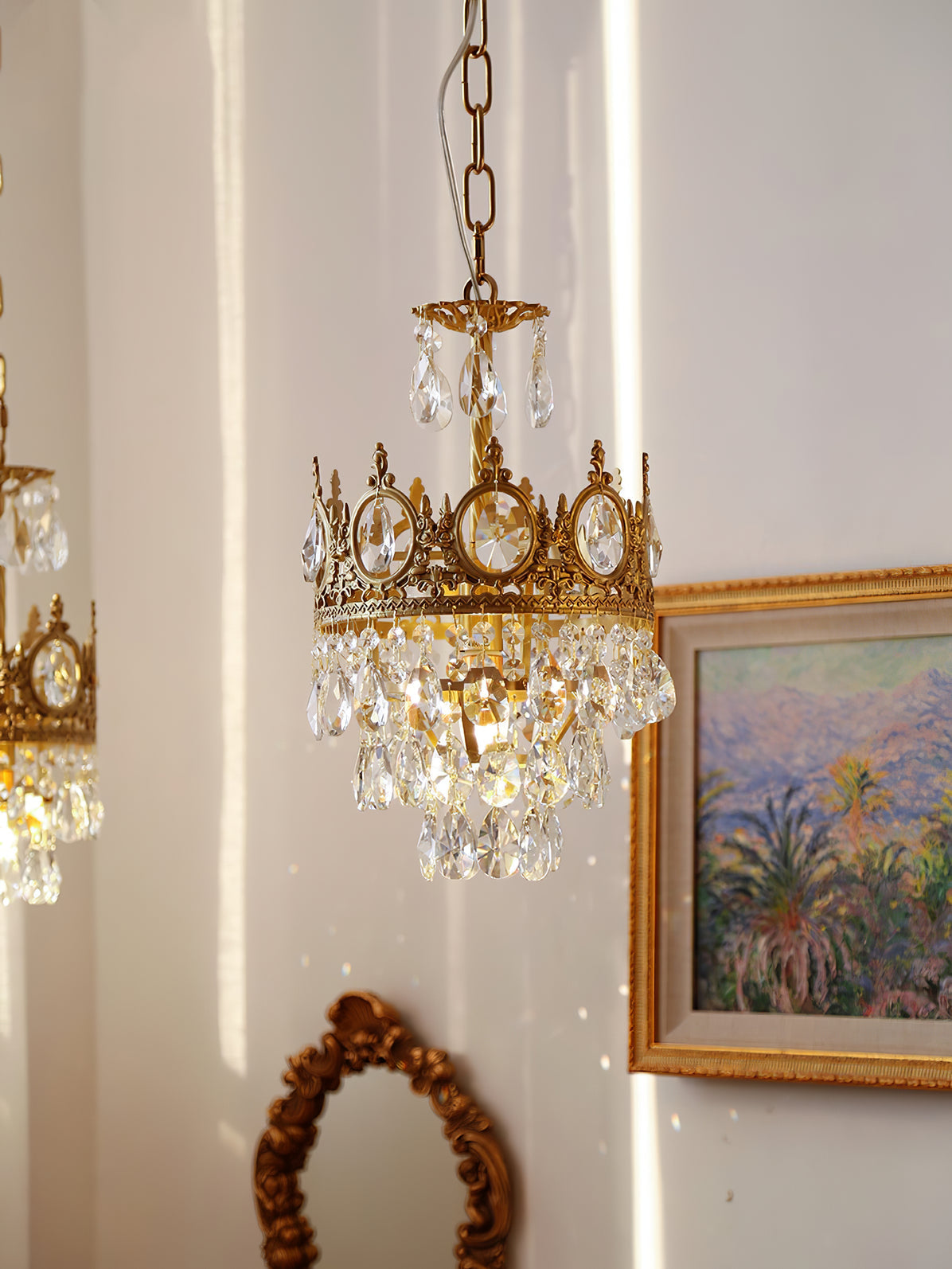 Elegant Vintage Crystal Chandelier - Dimmable, Easy Installation