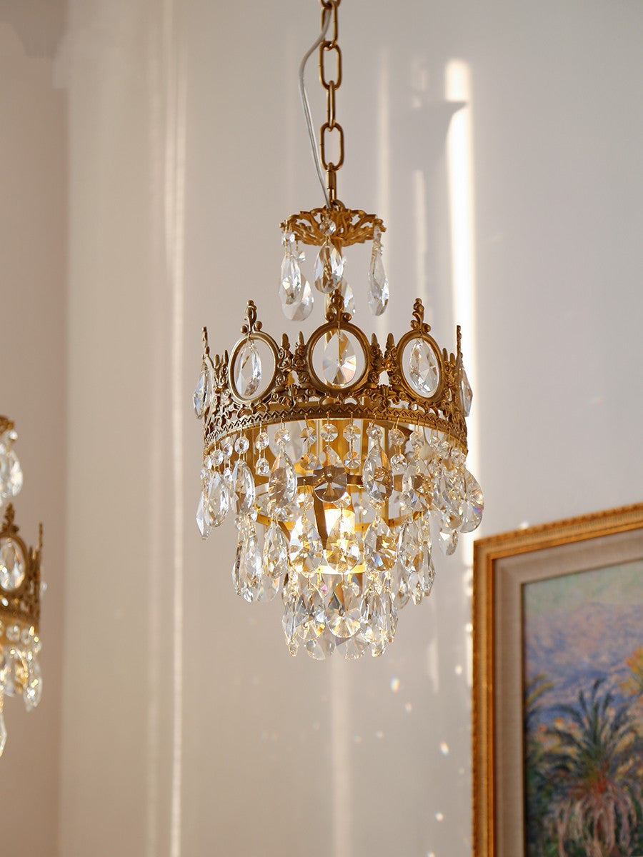 Elegant Vintage Crystal Chandelier - Dimmable, Easy Installation