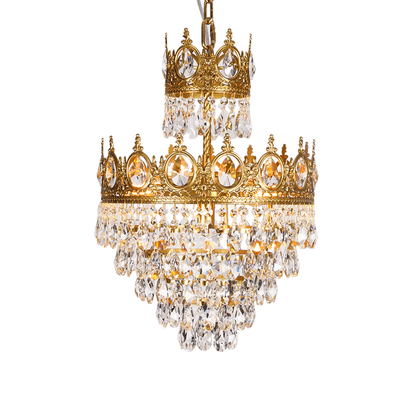 Elegant Vintage Crystal Chandelier - Dimmable, Easy Installation