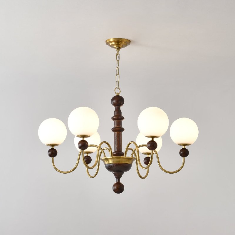 Vintage Curved Sphere Chandelier - Elegant Design with Adjustable Heig