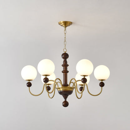 Vintage Curved Sphere Chandelier - Elegant Design with Adjustable Heig