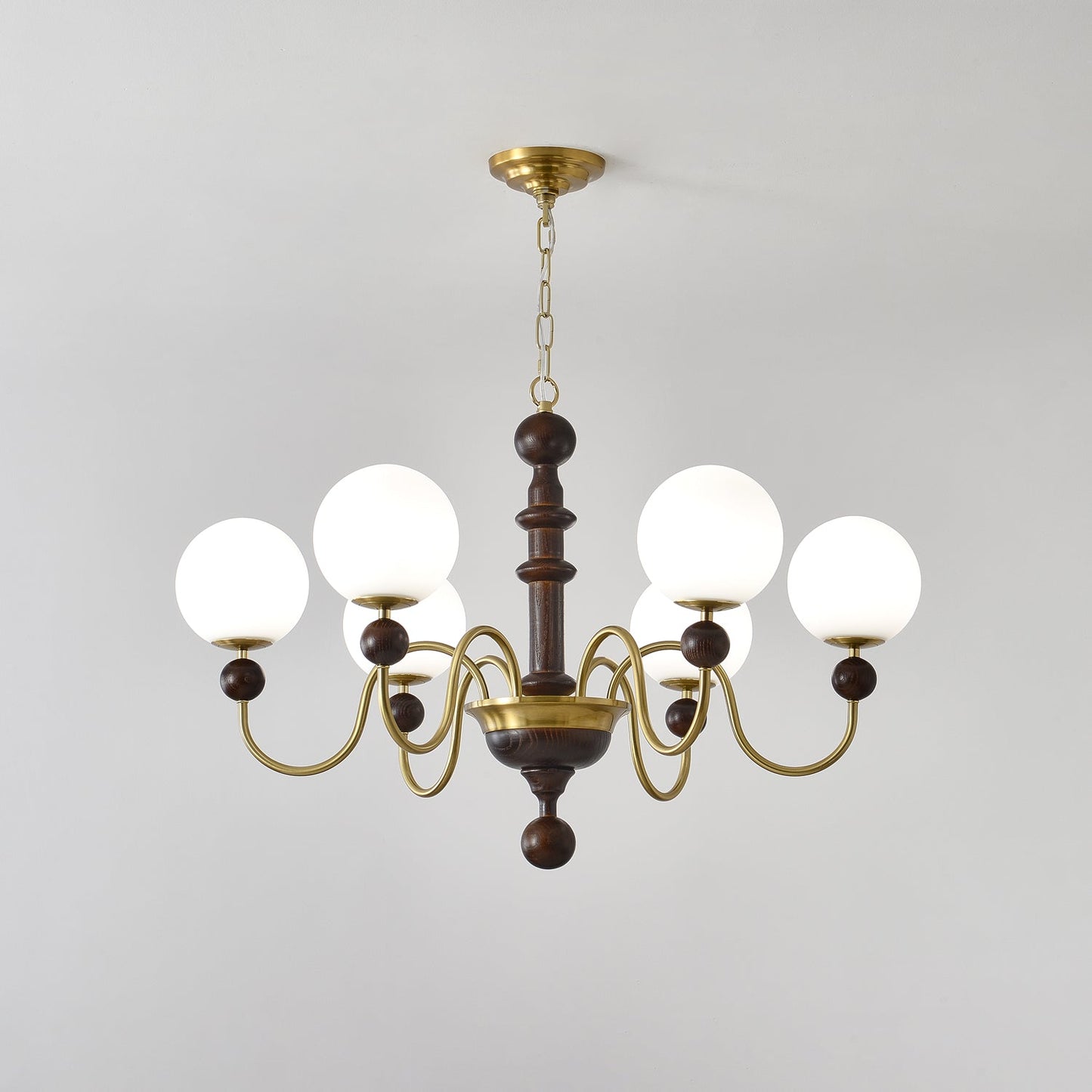 Vintage Curved Sphere Chandelier - Elegant Design with Adjustable Heig