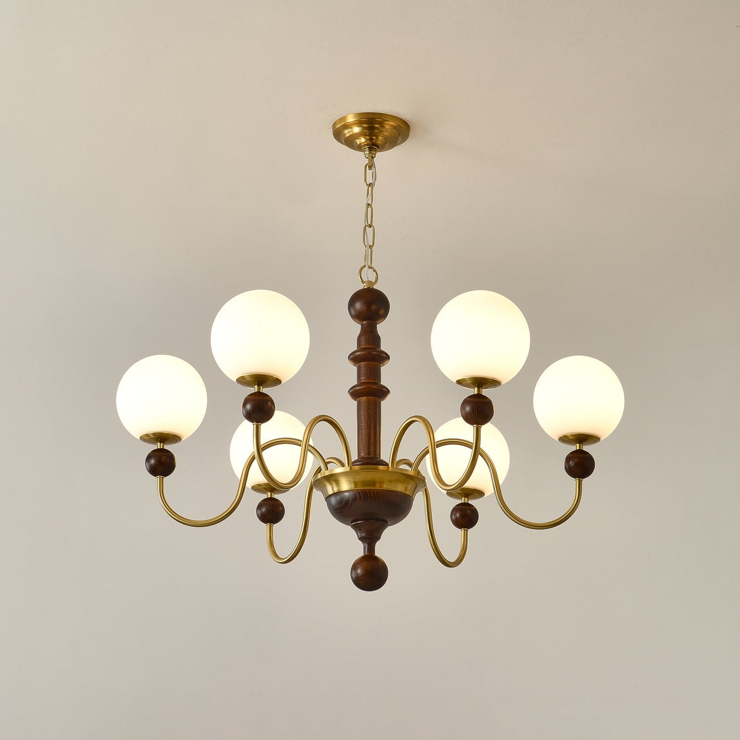 Vintage Curved Sphere Chandelier - Elegant Design with Adjustable Heig