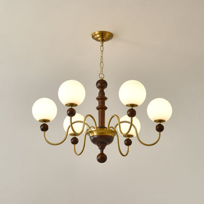 Vintage Curved Sphere Chandelier - Elegant Design with Adjustable Heig