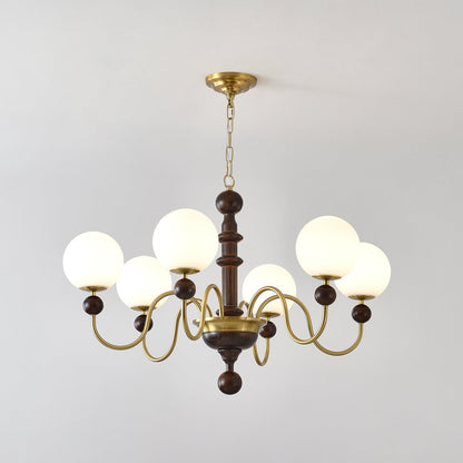 Vintage Curved Sphere Chandelier - Elegant Design with Adjustable Heig