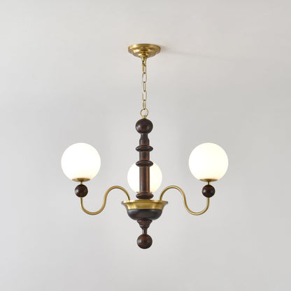 Vintage Curved Sphere Chandelier - Elegant Design with Adjustable Heig