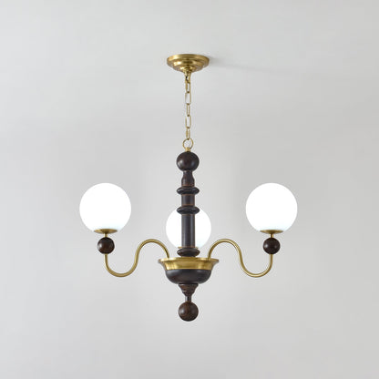 Vintage Curved Sphere Chandelier - Elegant Design with Adjustable Heig