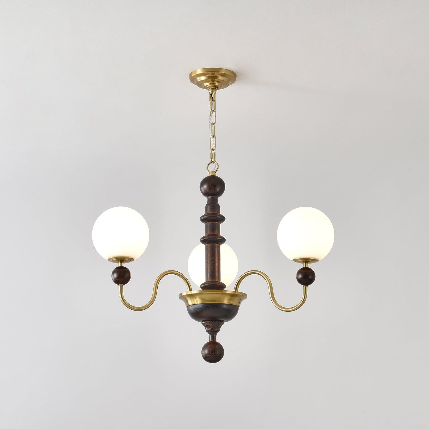 Vintage Curved Sphere Chandelier - Elegant Design with Adjustable Heig