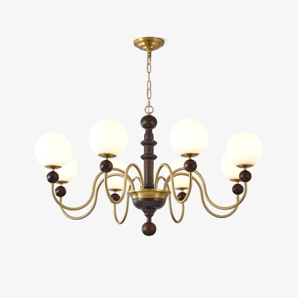 Vintage Curved Sphere Chandelier - Elegant Design with Adjustable Heig