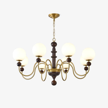 Vintage Curved Sphere Chandelier - Elegant Design with Adjustable Heig