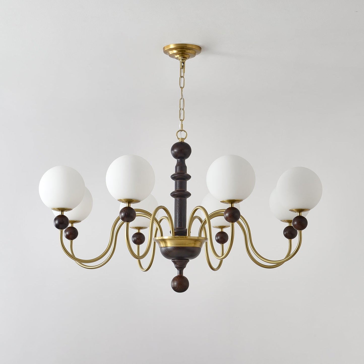Vintage Curved Sphere Chandelier - Elegant Design with Adjustable Heig