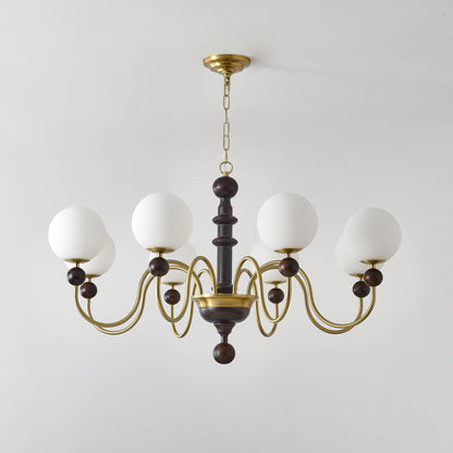 Vintage Curved Sphere Chandelier - Elegant Design with Adjustable Heig