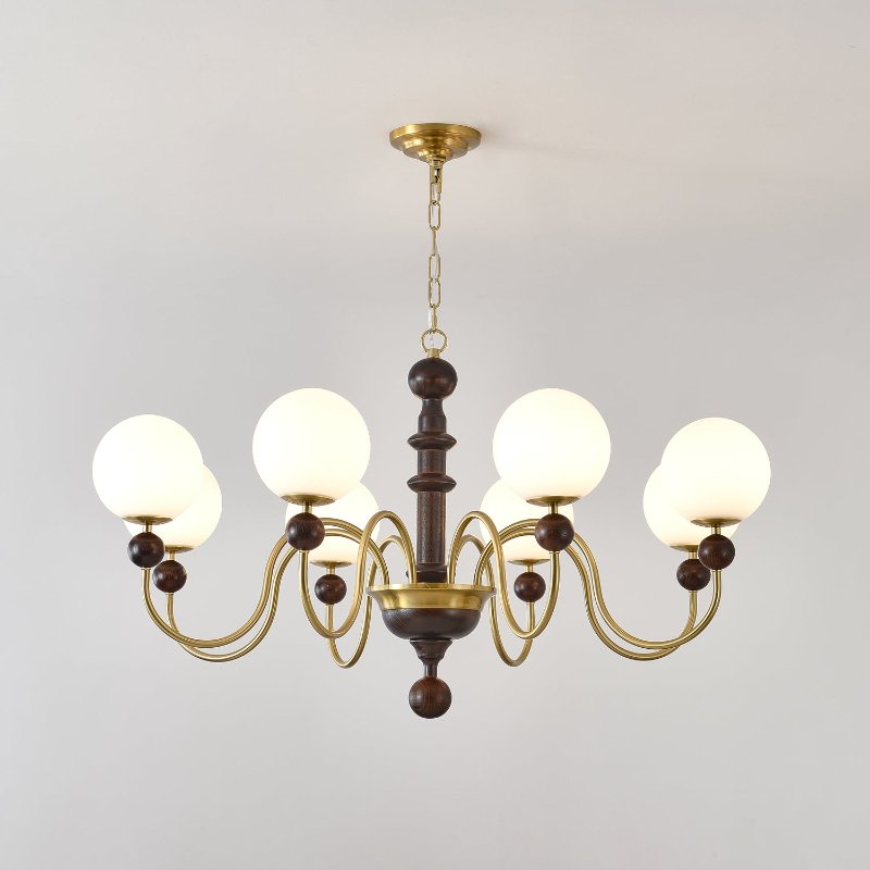 Vintage Curved Sphere Chandelier - Elegant Design with Adjustable Heig
