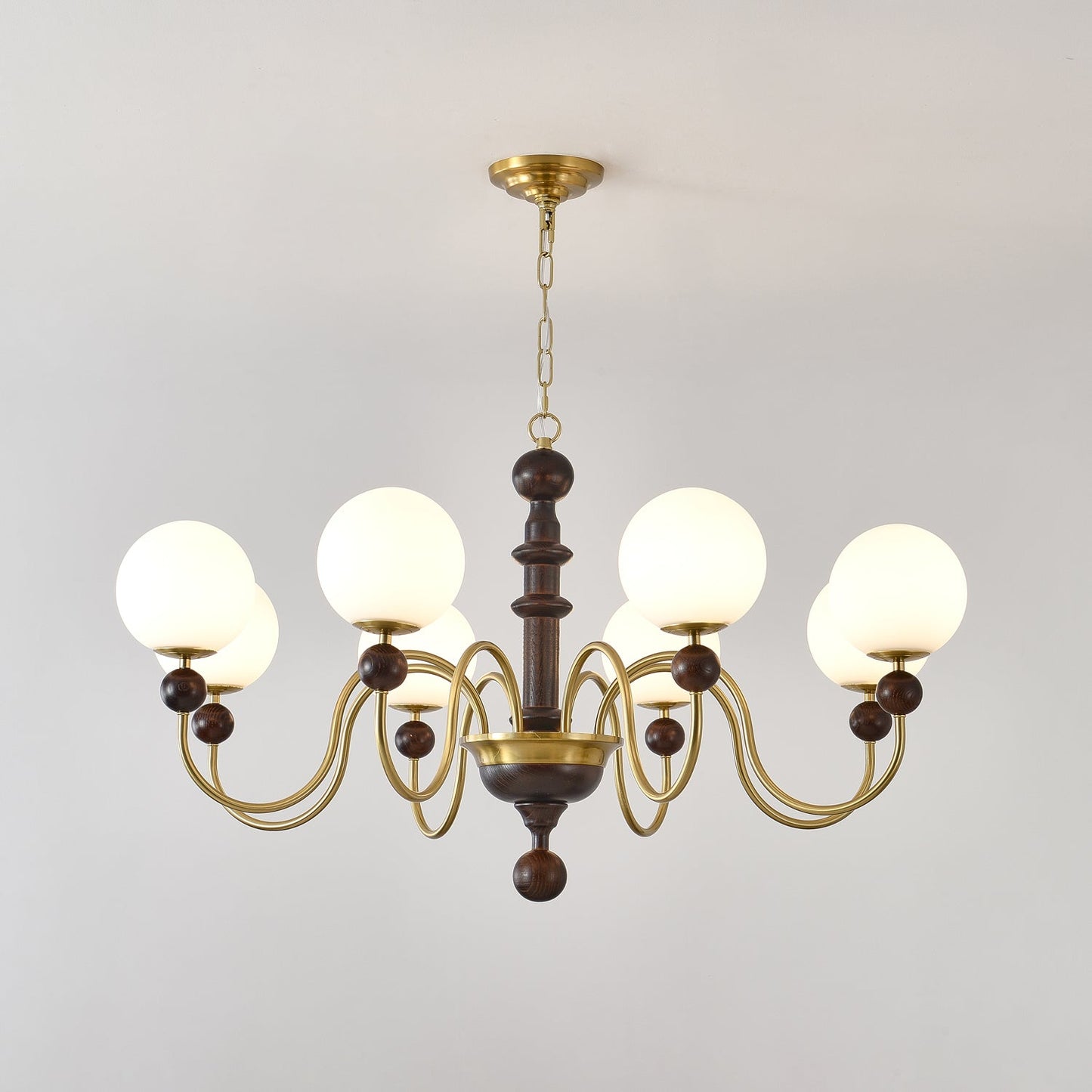 Vintage Curved Sphere Chandelier - Elegant Design with Adjustable Heig