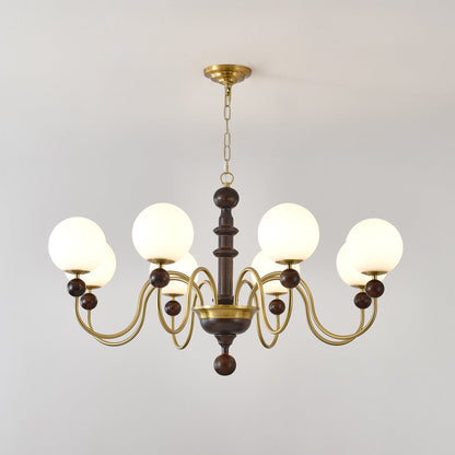 Vintage Curved Sphere Chandelier - Elegant Design with Adjustable Heig