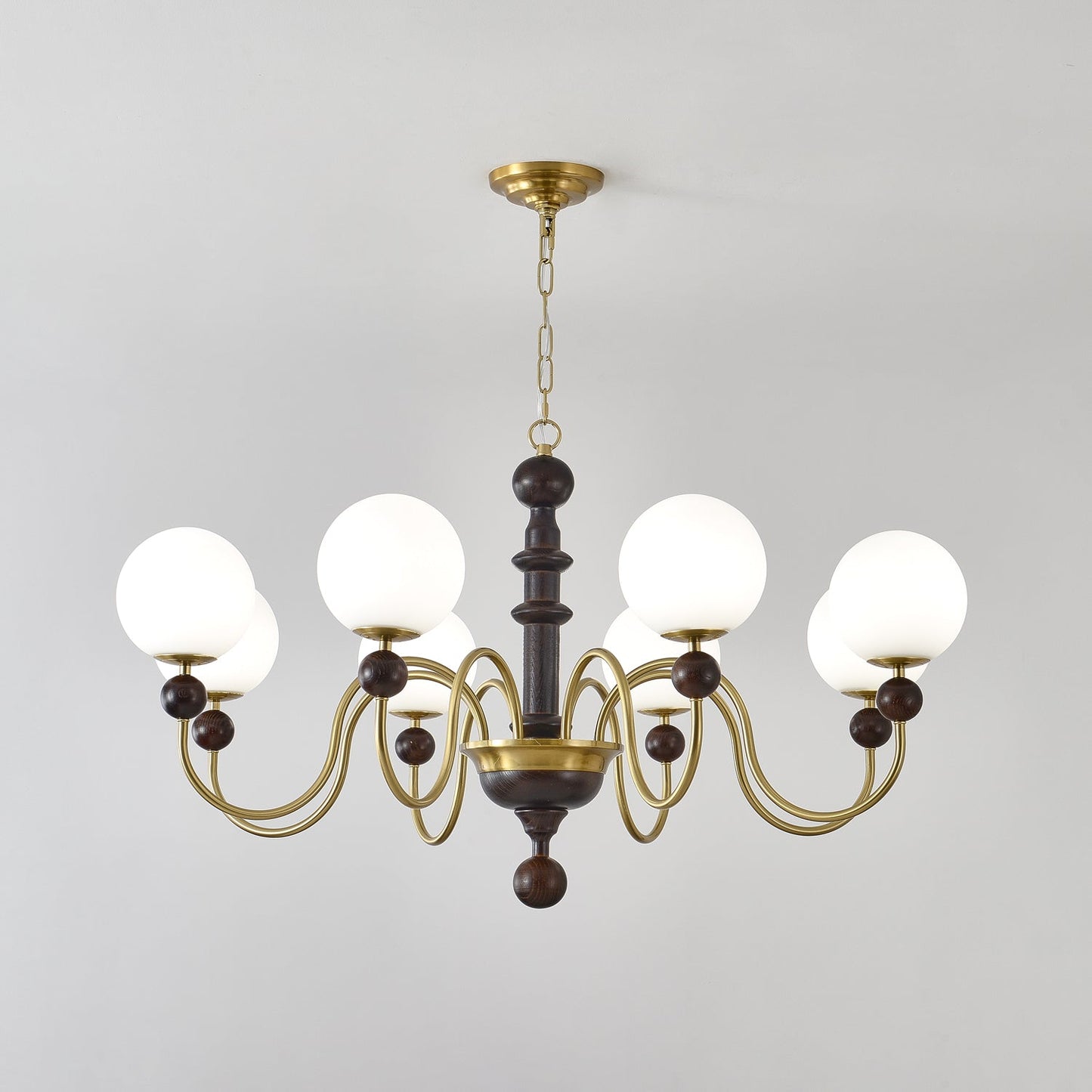 Vintage Curved Sphere Chandelier - Elegant Design with Adjustable Heig