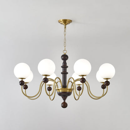 Vintage Curved Sphere Chandelier - Elegant Design with Adjustable Heig