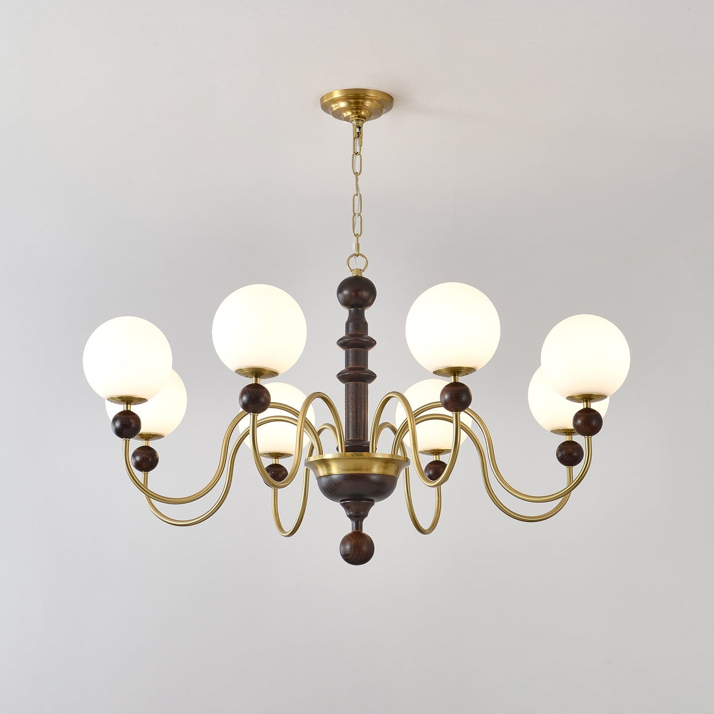 Vintage Curved Sphere Chandelier - Elegant Design with Adjustable Heig
