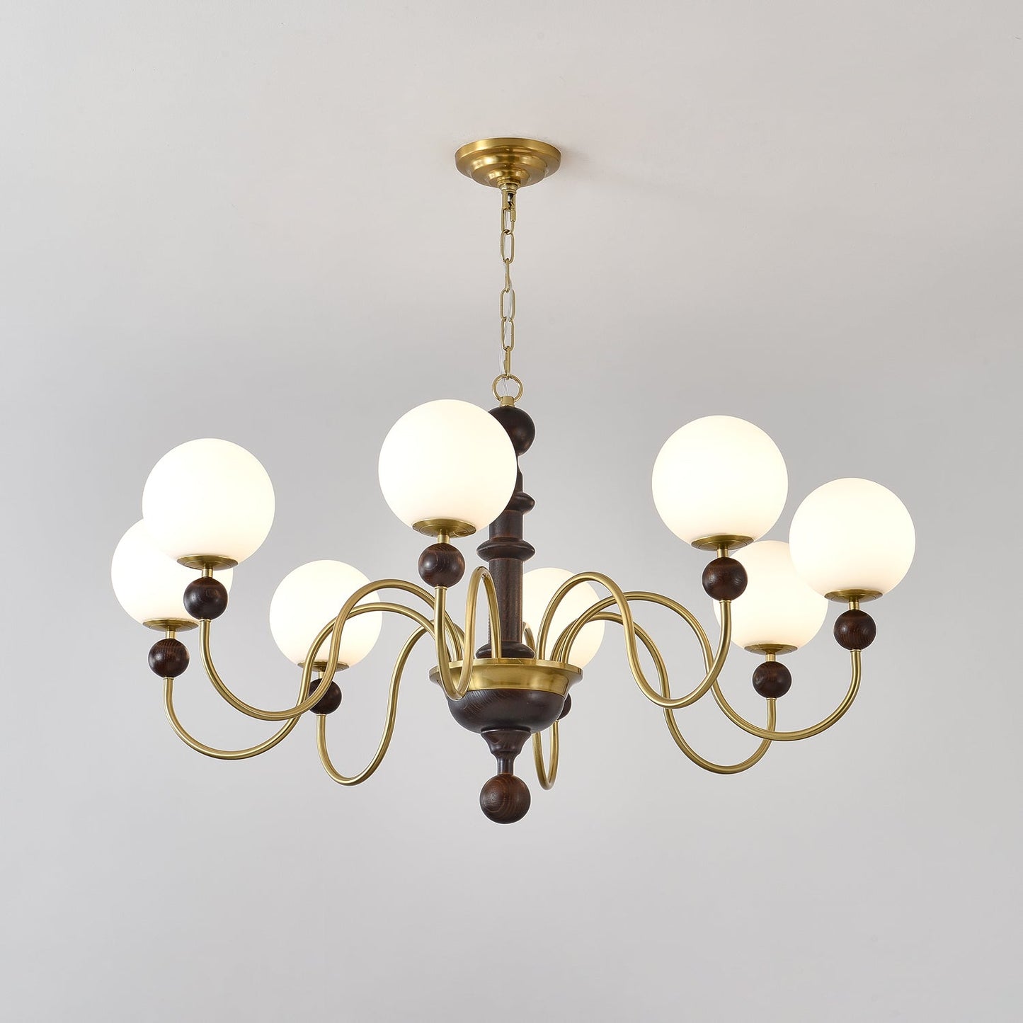 Vintage Curved Sphere Chandelier - Elegant Design with Adjustable Heig