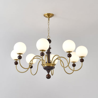 Vintage Curved Sphere Chandelier - Elegant Design with Adjustable Heig