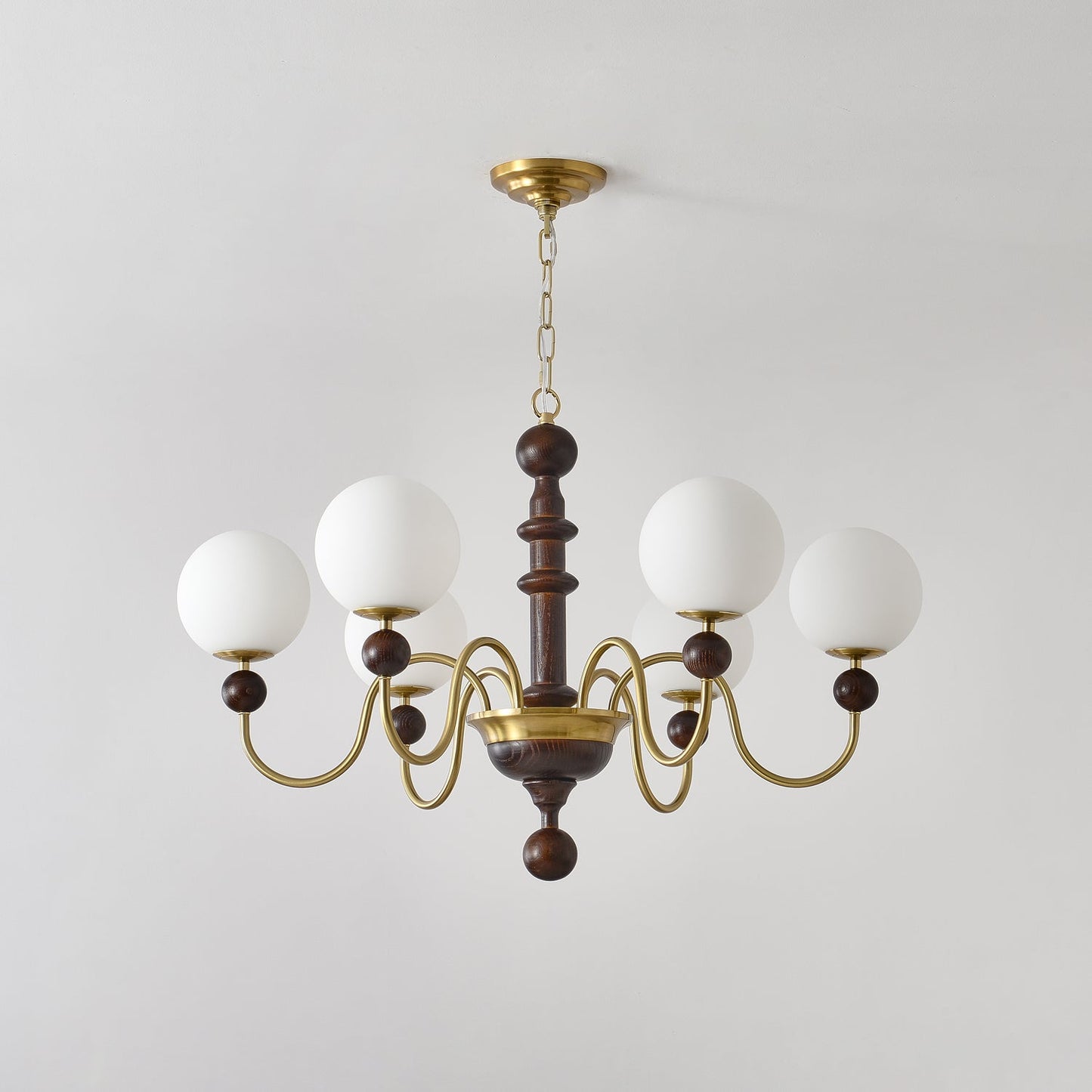 Vintage Curved Sphere Chandelier - Elegant Design with Adjustable Heig