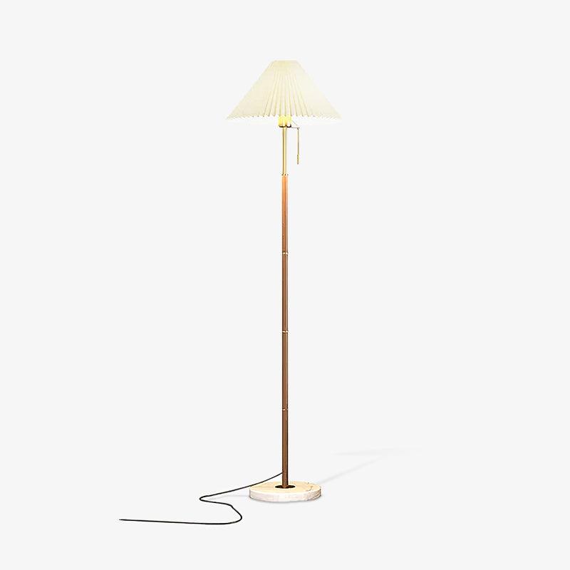 Vintage Pleated Floor Lamp with Adjustable Height & Soft Ambient Light
