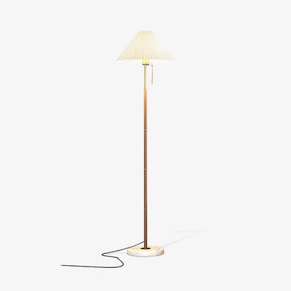 Vintage Pleated Floor Lamp with Adjustable Height & Soft Ambient Light