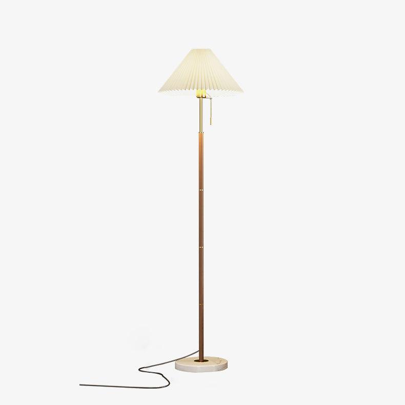 Vintage Pleated Floor Lamp with Adjustable Height & Soft Ambient Light