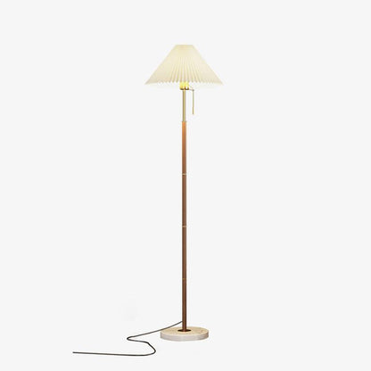 Vintage Pleated Floor Lamp with Adjustable Height & Soft Ambient Light