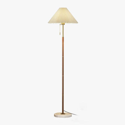 Vintage Pleated Floor Lamp with Adjustable Height & Soft Ambient Light