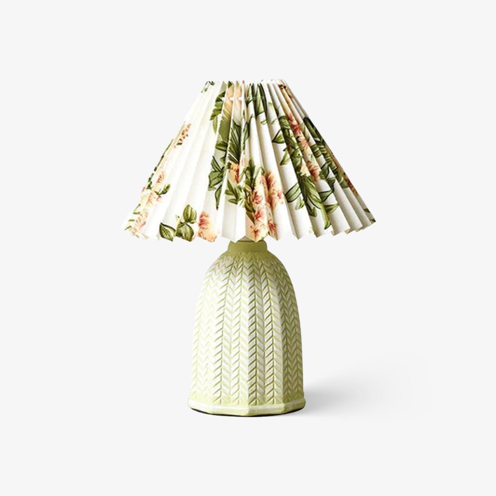 Elegant Vintage Pleated Table Lamp with Adjustable Brightness and Soft