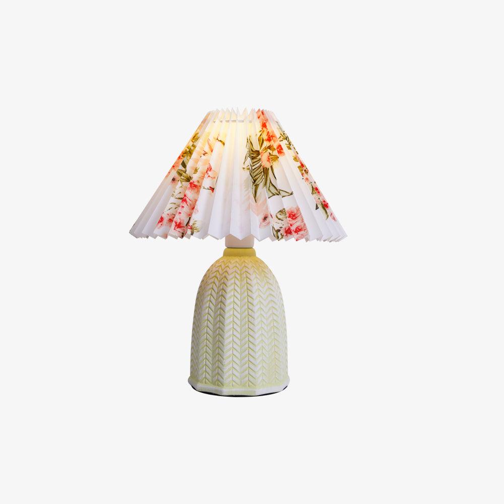 Elegant Vintage Pleated Table Lamp with Adjustable Brightness and Soft
