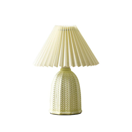 Elegant Vintage Pleated Table Lamp with Adjustable Brightness and Soft