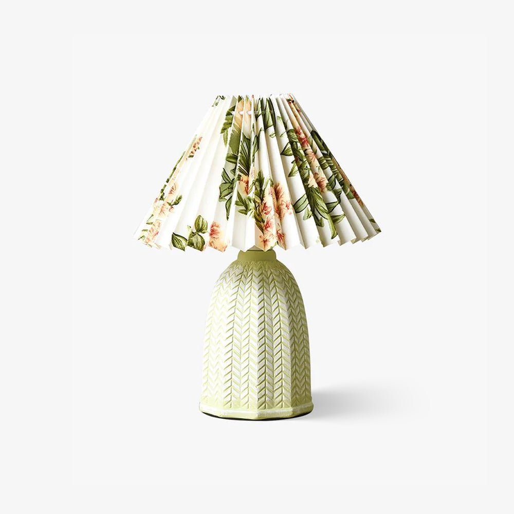 Elegant Vintage Pleated Table Lamp with Adjustable Brightness and Soft