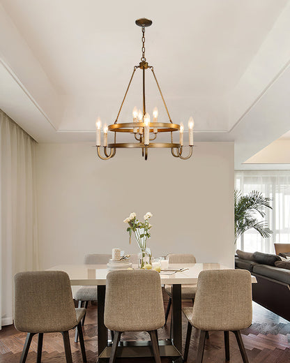 Vintage Voyager Chandelier - Elegant Lighting with Adjustable Height &