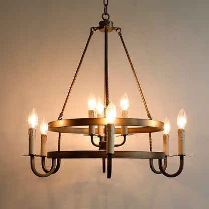 Vintage Voyager Chandelier - Elegant Lighting with Adjustable Height &