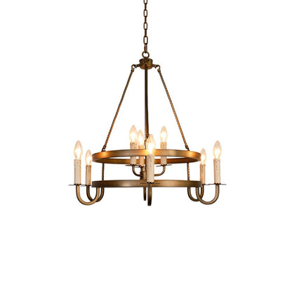Vintage Voyager Chandelier - Elegant Lighting with Adjustable Height &