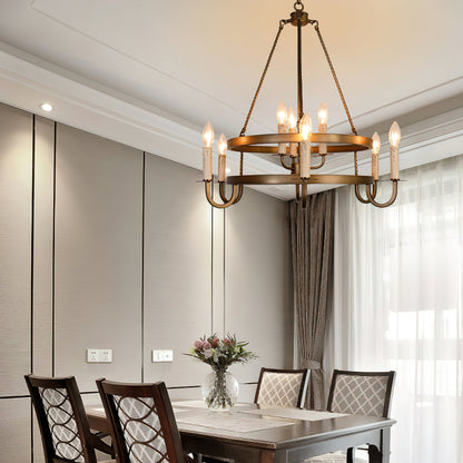 Vintage Voyager Chandelier - Elegant Lighting with Adjustable Height &